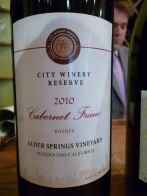 2010 City Winery Cabernet Franc, Alder Spring Vineyard, Reserve-