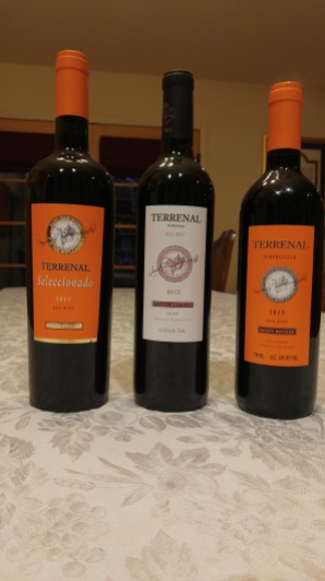 2015 Terrenal Malbec from Argentina, 2015 Terrenal Tempranillo from Yecla Spain, and 2015 Terrenal Seleccionado